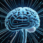 **Prompt 1: The Quantum Brain and Its Principles**
    "An intricate, glowing network of interconnected qubits, some in shimmering superposition (0 and 1 simultaneously), others linked by entangled threads, forming a complex, abstract brain-like structure. Digital light flows through the connections, representing parallel data processing and problem-solving. This symbolizes quantum algorithms like Shor and Grover breaking classical limits, set against a dark, futuristic background with subtle lines of code."