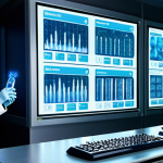 **Pharmaceutical Revolution:** A futuristic laboratory filled with holographic molecular models. Scientists in lab coats are analyzing data on transparent screens. Glowing particles highlight the potential of quantum computing for drug discovery. The scene should convey scientific advancement and hope.